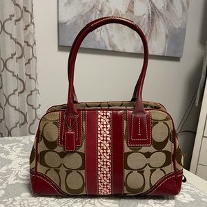 Hampton Multi Stripe Signature Canvas Leather Bag